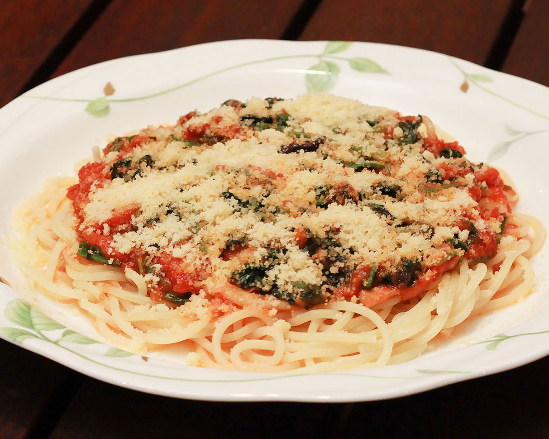 ほうれん草とベーコンのスパゲティ